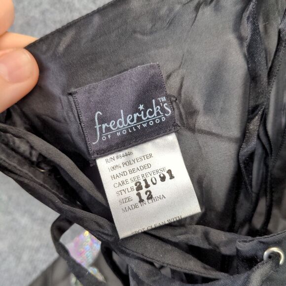 Frederick's of Hollywood Black Strapless Dress with Purple Accents - Picture 8 of 11